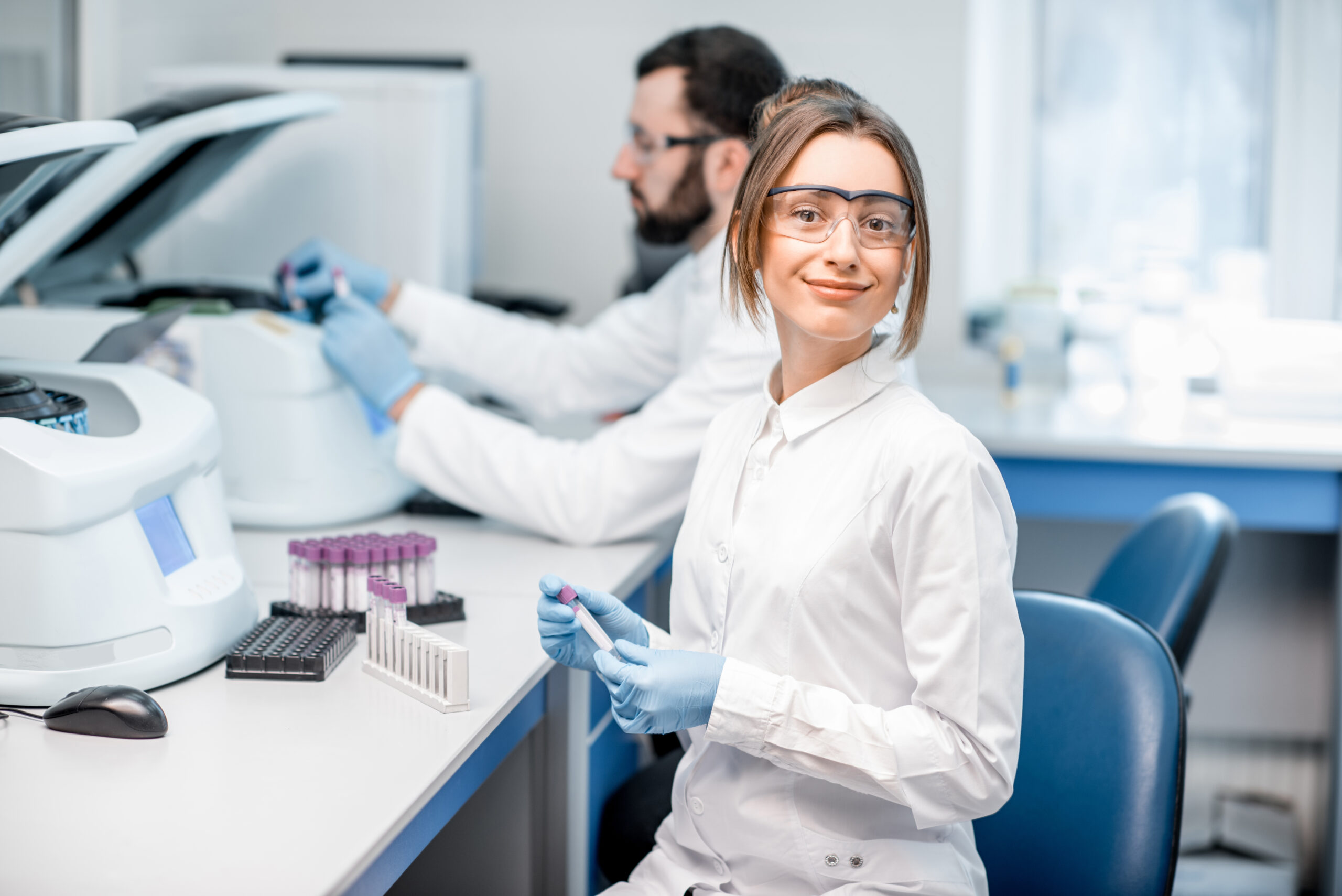 Woman laboratory assistant portrait